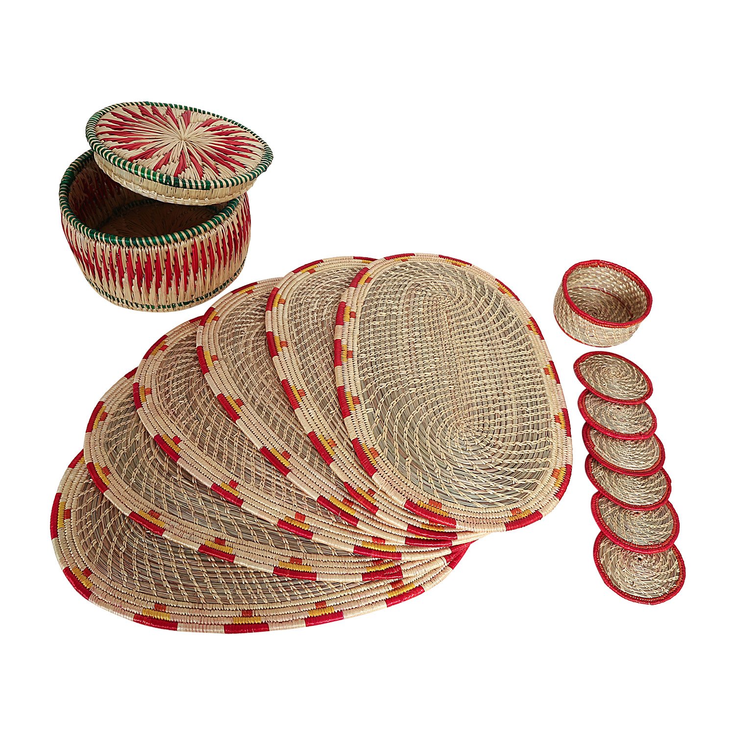 Adhrit Combo Of Sikki Roti Box Table Mats And Coaster Set Adhrit